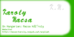 karoly macsa business card